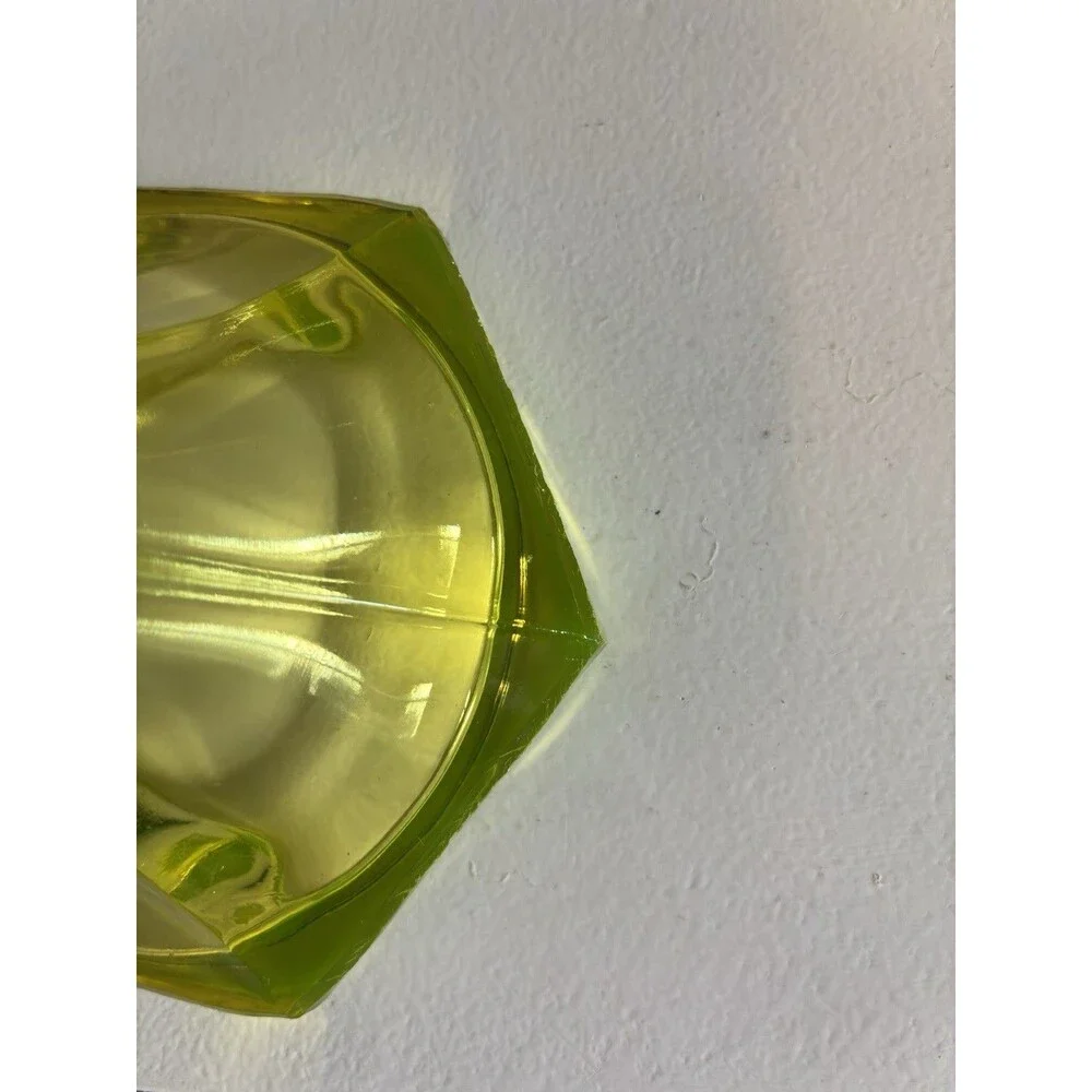 Vintage Antique Uranium Vaseline Glass Candlestick Set of 2 UV Taper Candles